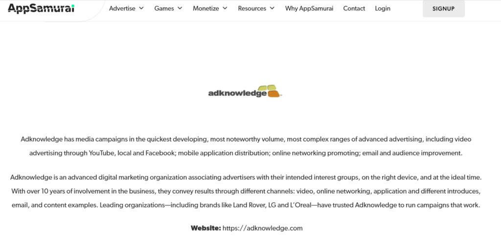Adknowledge display ad network